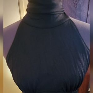 Vintage Pat Richards Black 70s Polyester Dress